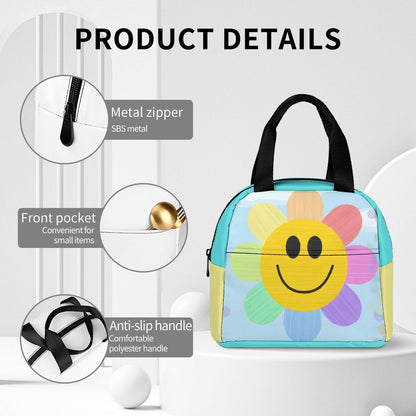 Flower Power Insulated Lunch Bag with Pocket