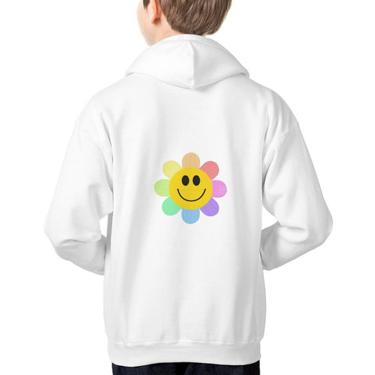 Flower Power Children's Back Printed Hoodie with Pocket