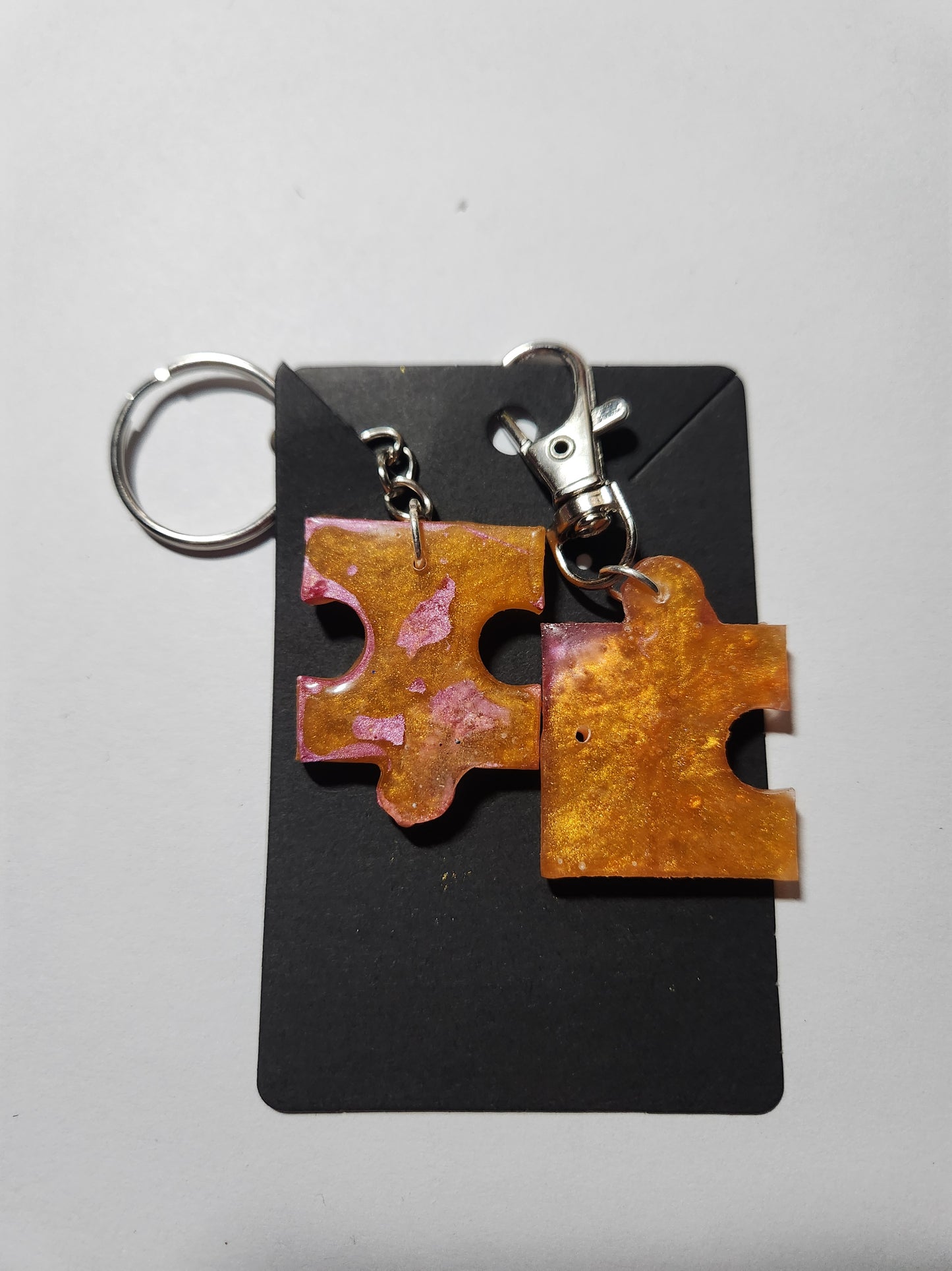 Matching Puzzle Piece Keychain and Pet Tag