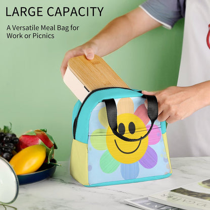 Flower Power Insulated Lunch Bag with Pocket