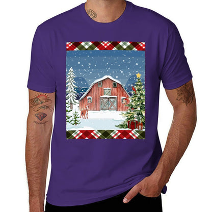 Christmas Barn Cotton T Shirt