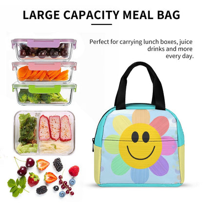 Flower Power Insulated Lunch Bag with Pocket