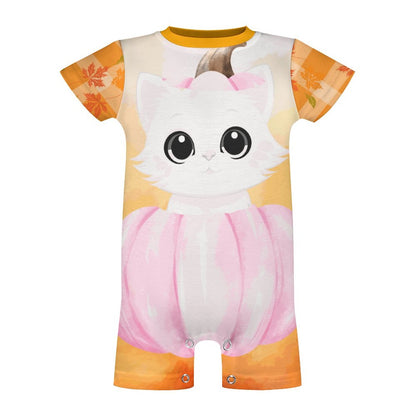 Pumpkitty Short Sleeve Baby Bodysuit Romper