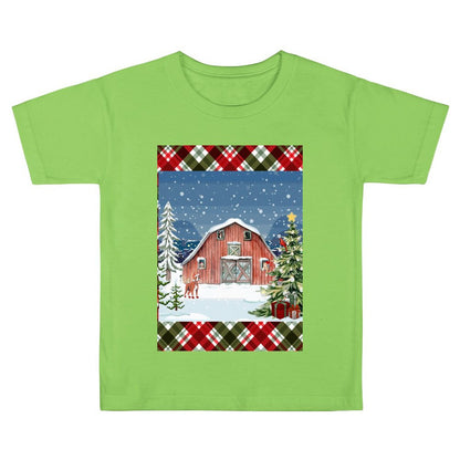 Kids Christmas Barn Cotton T Shirt