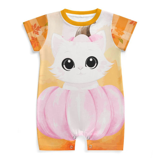 Pumpkitty Short Sleeve Baby Bodysuit Romper