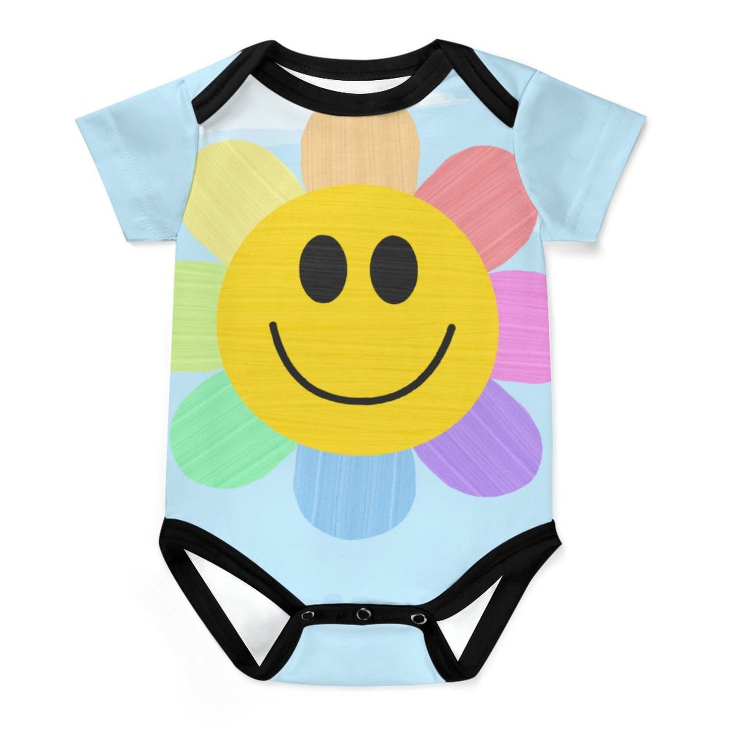 Flower Power Short Sleeve Baby Romper