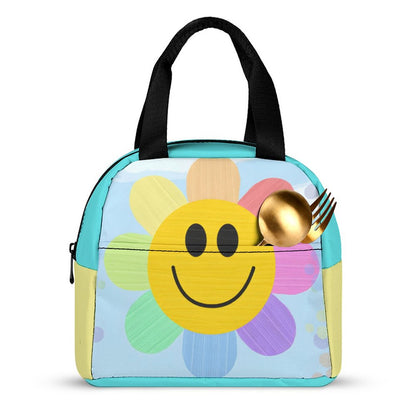 Flower Power Insulated Lunch Bag with Pocket