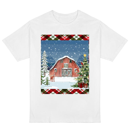 Women's Christmas Barn Cotton T Shirt