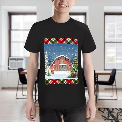 Kids Christmas Barn Cotton T Shirt