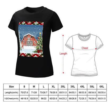 Women's Christmas Barn Cotton T Shirt