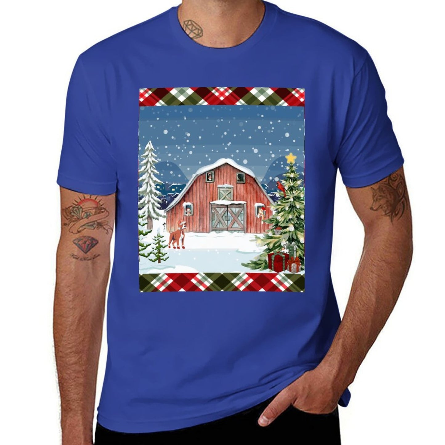 Christmas Barn Cotton T Shirt