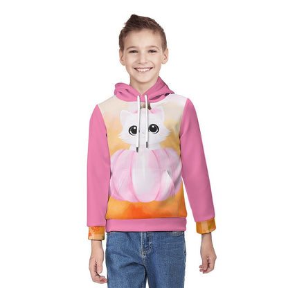 Pumpkitty Children's Lightweight Pullover Hoodie