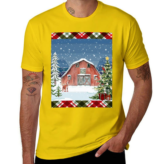 Christmas Barn Cotton T Shirt