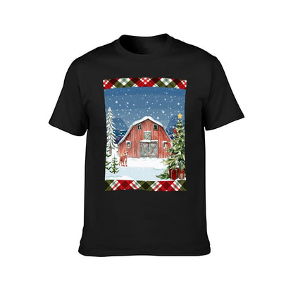 Christmas Barn Cotton T Shirt