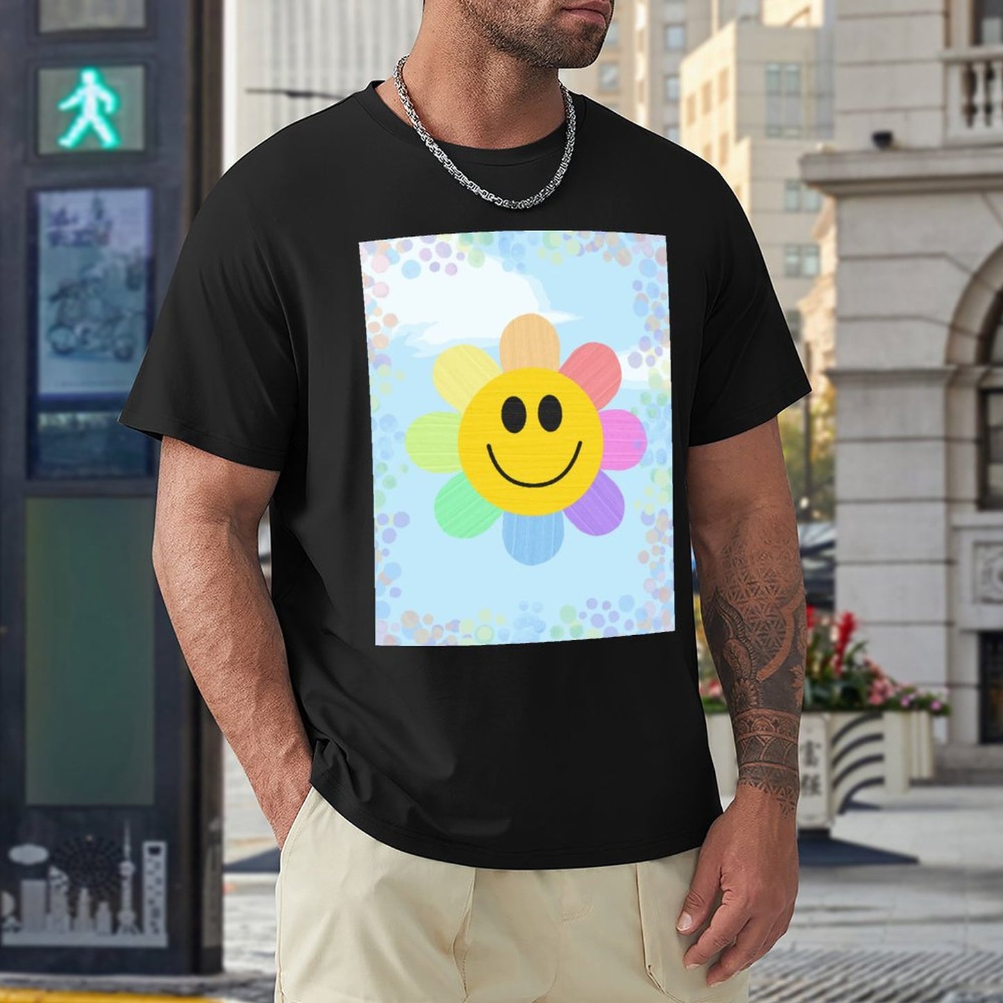 Flower Power Short Sleeve Tshirt Men