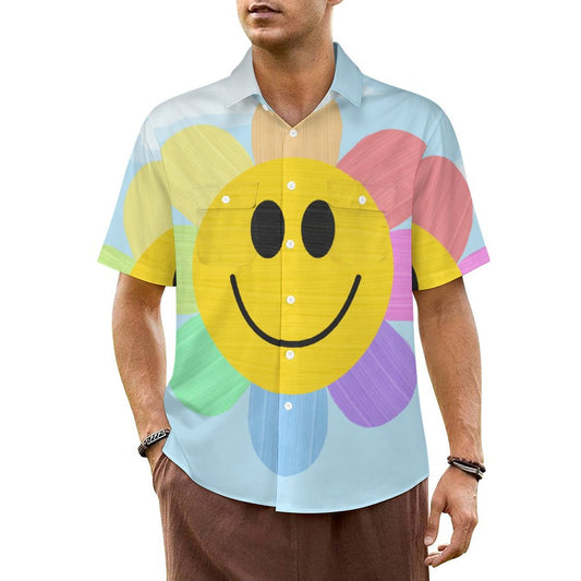 Flower Power Short Sleeve Shirt with Pockets.