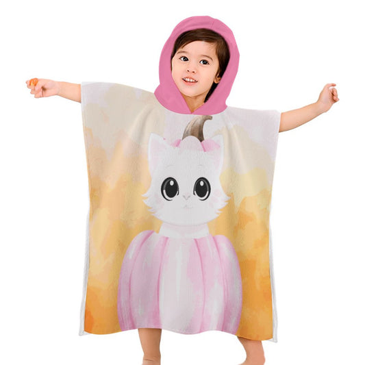 Pumpkitty Hooded Towel for Kids