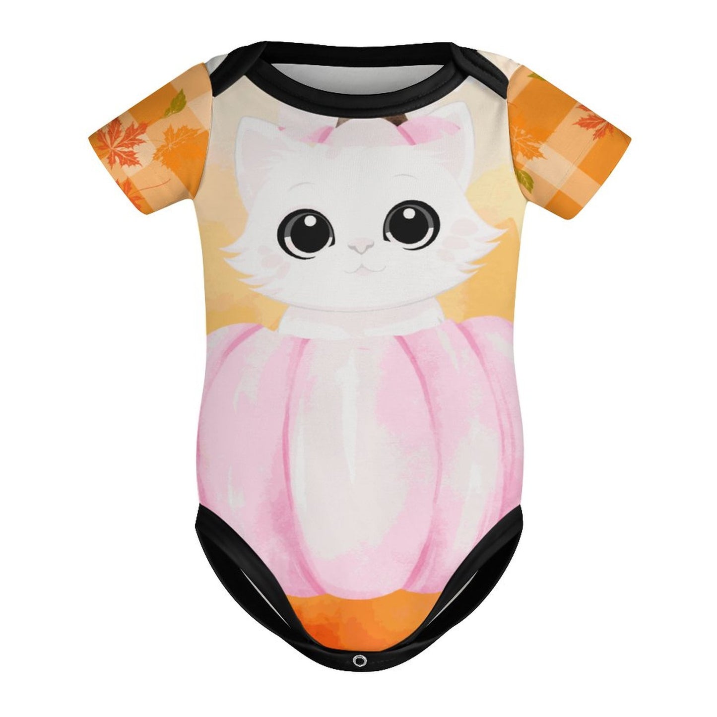 Pumpkitty Short Sleeve Baby Romper