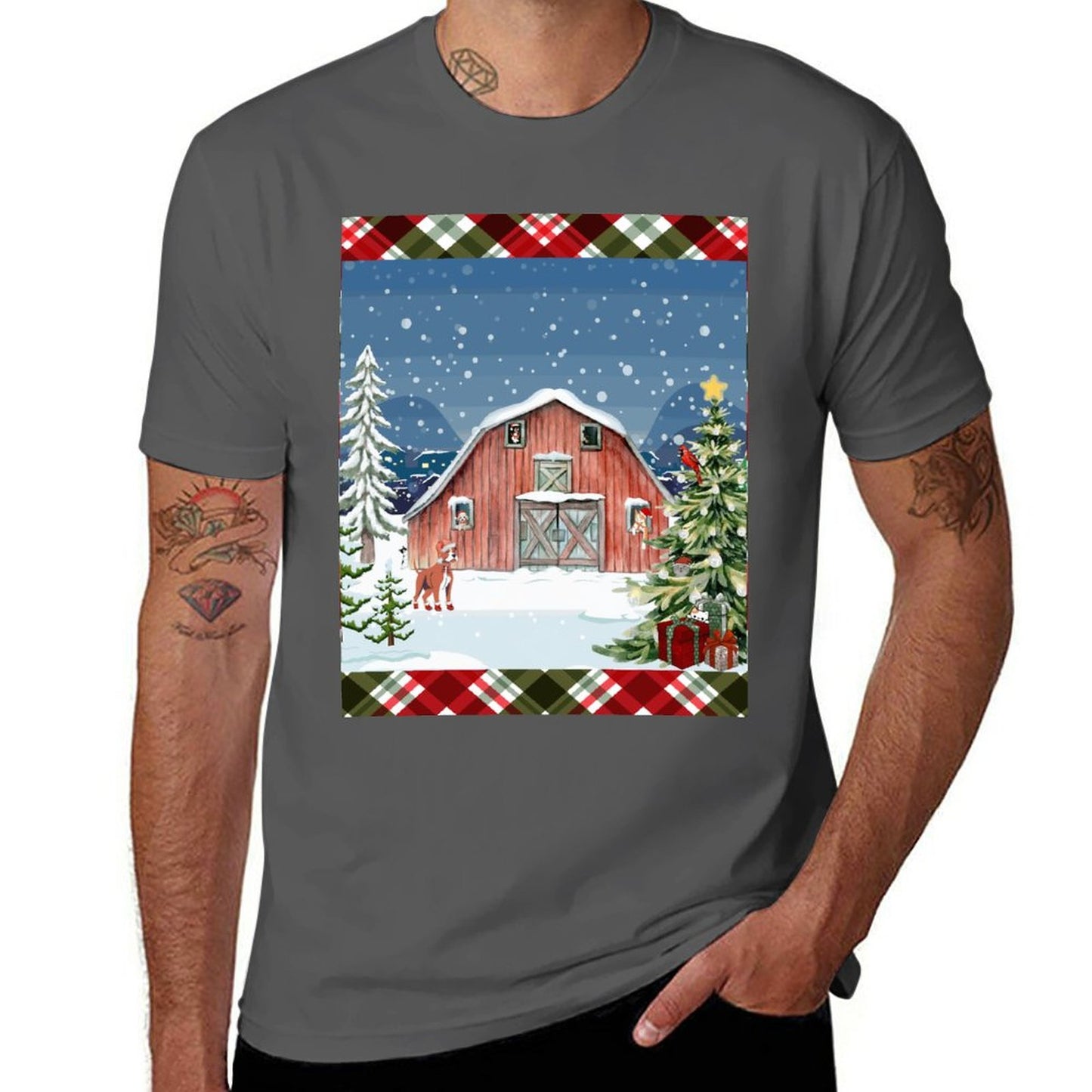 Christmas Barn Cotton T Shirt