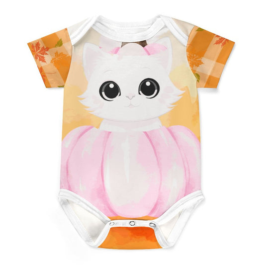 Pumpkitty Short Sleeve Baby Romper