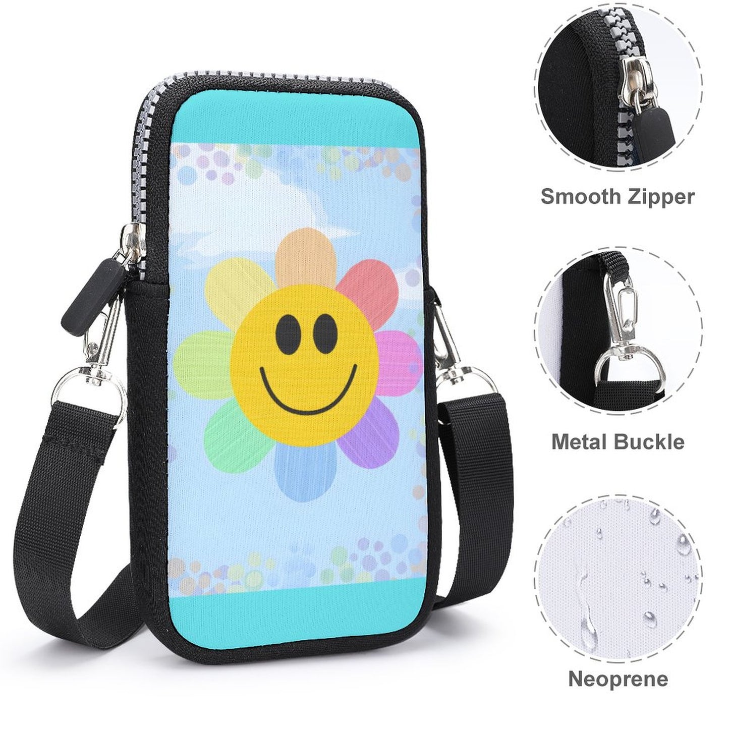 Flower Power Cell Phone Crossbody Pouch