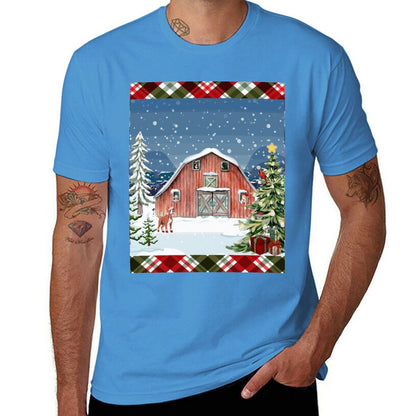 Christmas Barn Cotton T Shirt