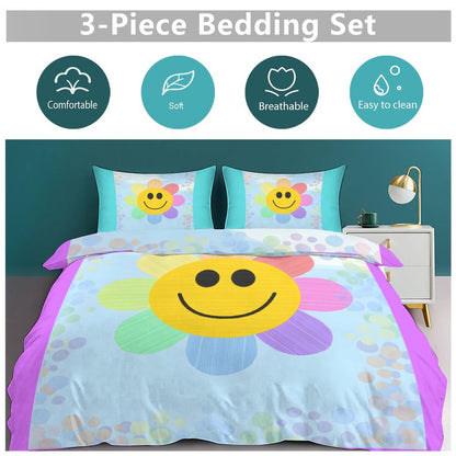 Flower Power3-Piece Bedding Set-102"x90"/ 259x229cm