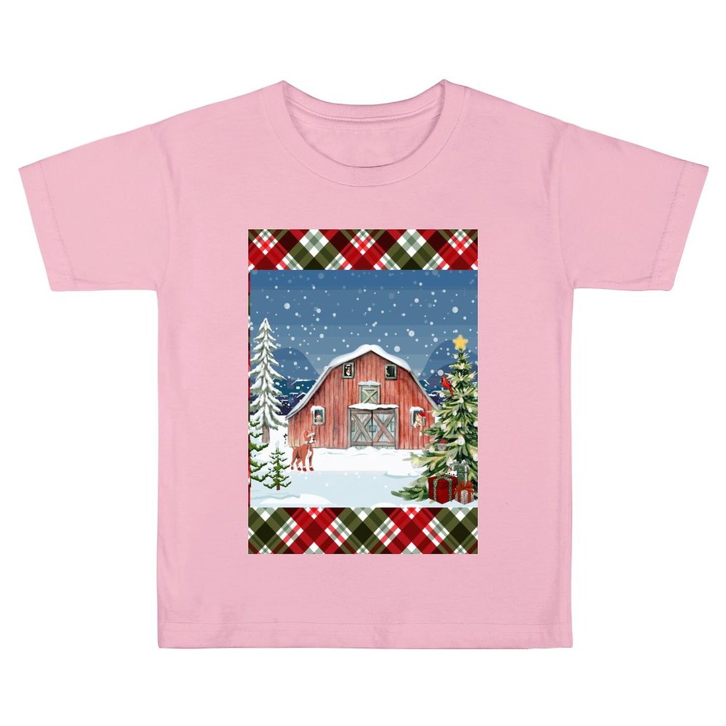 Kids Christmas Barn Cotton T Shirt