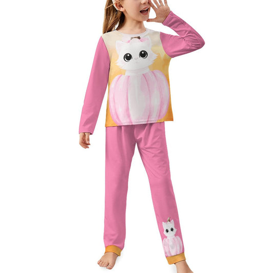 Pumpkitty Long Sleeve Girls Nightwear